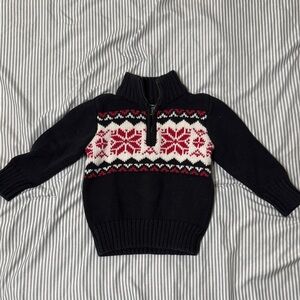 Chaps Black and Red Snowflake Sweater